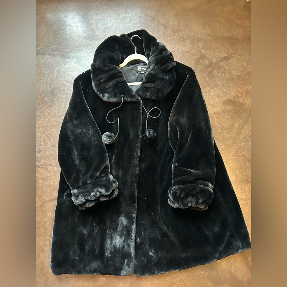 Vintage XL faux fur coat- princess garment made in Canada